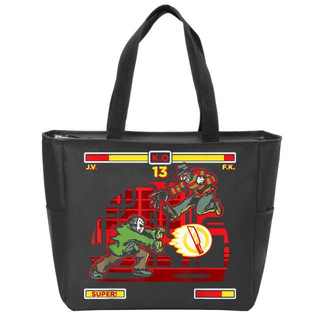 Halloween Horror Movie Characters Match Up KO Zip Tote Bag