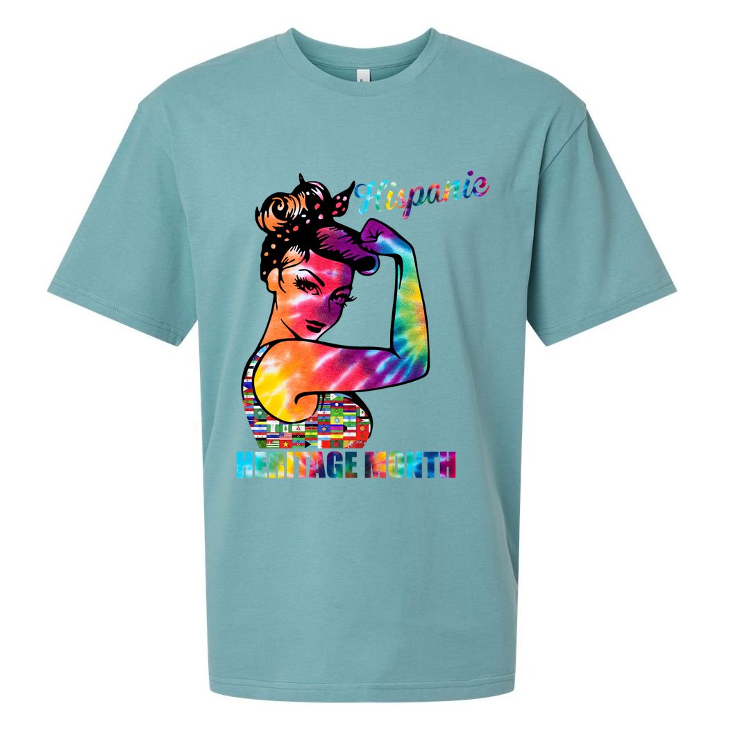 Hispanic Heritage Month Messy Bun Colorful Sueded Cloud Jersey T-Shirt
