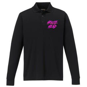 Househead House Music Edm House Head Dj Performance Long Sleeve Polo