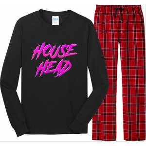 Househead House Music Edm House Head Dj Long Sleeve Pajama Set