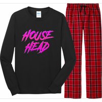 Househead House Music Edm House Head Dj Long Sleeve Pajama Set