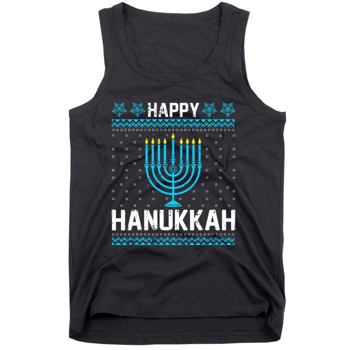 Happy Hanukkah Menorah Chanukah Jewish  Tank Top