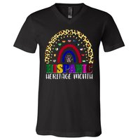 Hispanic Heritage Month Leopard Reendow V-Neck T-Shirt