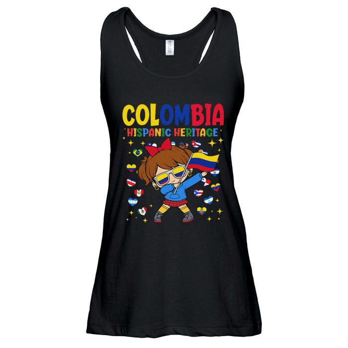 Hispanic Heritage Month Colombia Flag Colombian Girl Ladies Essential Flowy Tank