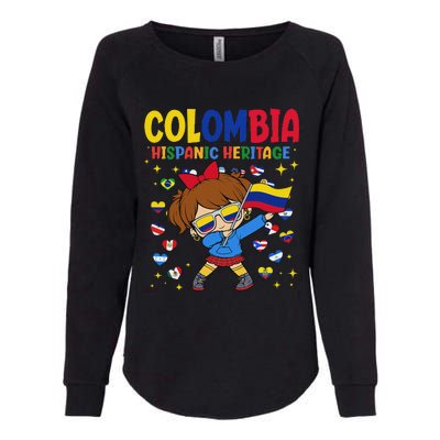 Hispanic Heritage Month Colombia Flag Colombian Girl Womens California Wash Sweatshirt