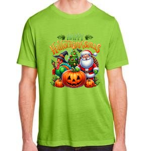 Happy Hallothanksmas Merry Christmas Halloween Thanksgiving Adult ChromaSoft Performance T-Shirt