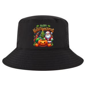 Happy Hallothanksmas Merry Christmas Halloween Thanksgiving Cool Comfort Performance Bucket Hat