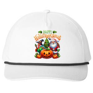 Happy Hallothanksmas Merry Christmas Halloween Thanksgiving Snapback Five-Panel Rope Hat