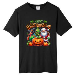 Happy Hallothanksmas Merry Christmas Halloween Thanksgiving Tall Fusion ChromaSoft Performance T-Shirt