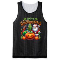 Happy Hallothanksmas Merry Christmas Halloween Thanksgiving Mesh Reversible Basketball Jersey Tank