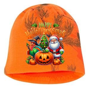 Happy Hallothanksmas Merry Christmas Halloween Thanksgiving Kati - Camo Knit Beanie