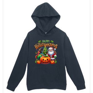 Happy Hallothanksmas Merry Christmas Halloween Thanksgiving Urban Pullover Hoodie