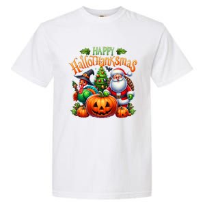 Happy Hallothanksmas Merry Christmas Halloween Thanksgiving Garment-Dyed Heavyweight T-Shirt