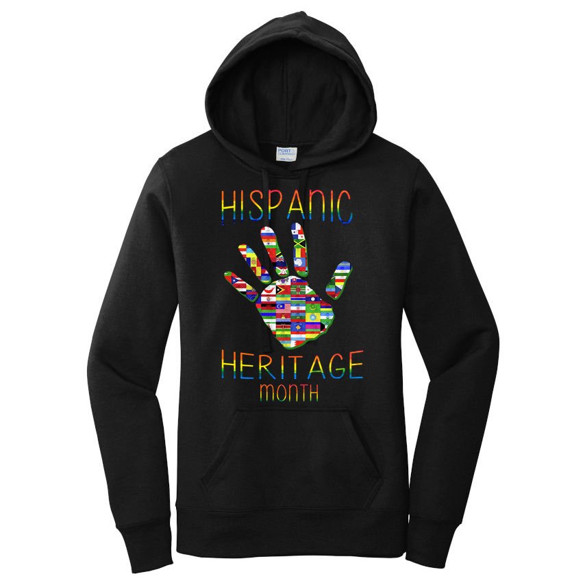 Hispanic Heritage Month Colorful Handprint Women's Pullover Hoodie