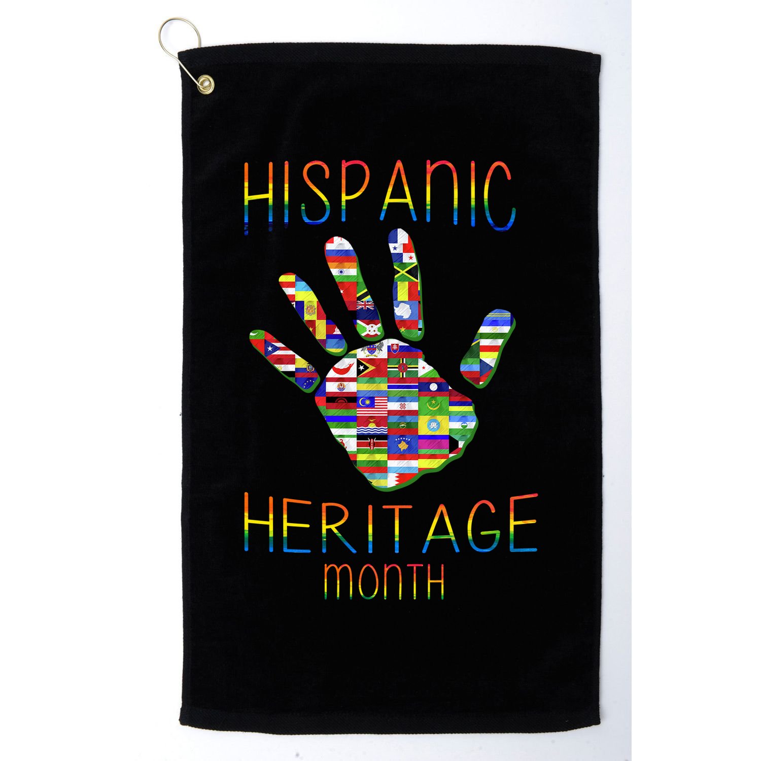 Hispanic Heritage Month Colorful Handprint Golf Towel