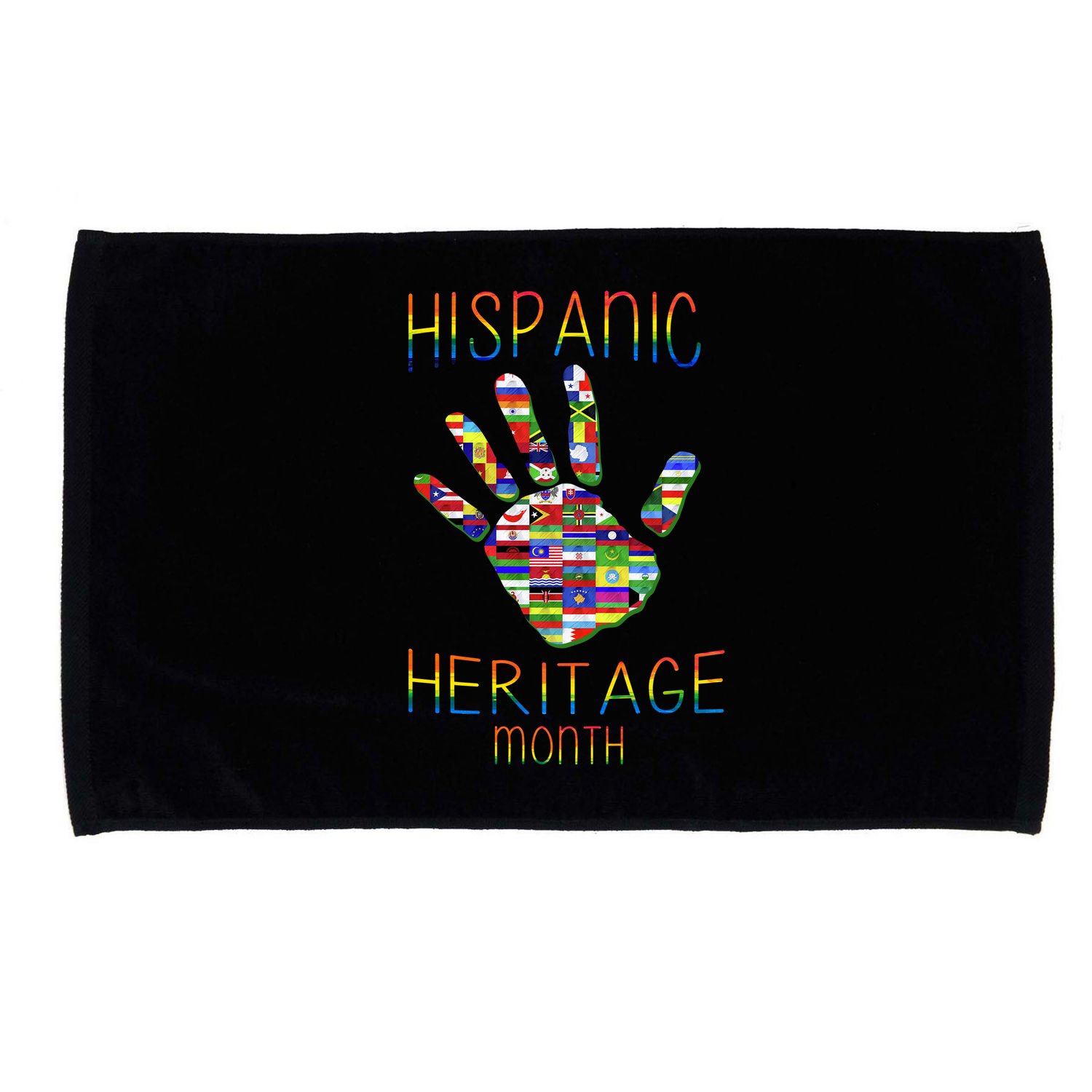 Hispanic Heritage Month Colorful Handprint Microfiber Hand Towel