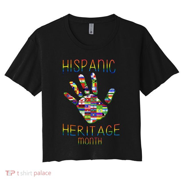 Hispanic Heritage Month Colorful Handprint Crop Top