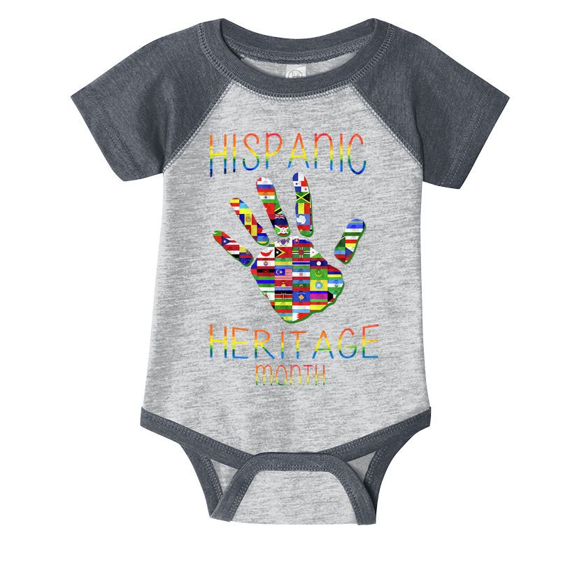 Hispanic Heritage Month Colorful Handprint Infant Baby Jersey Bodysuit