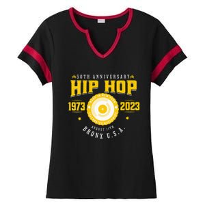 Hip Hop Music 50th Anniversary Musician Birthday Born Day Ladies Halftime Notch Neck Tee