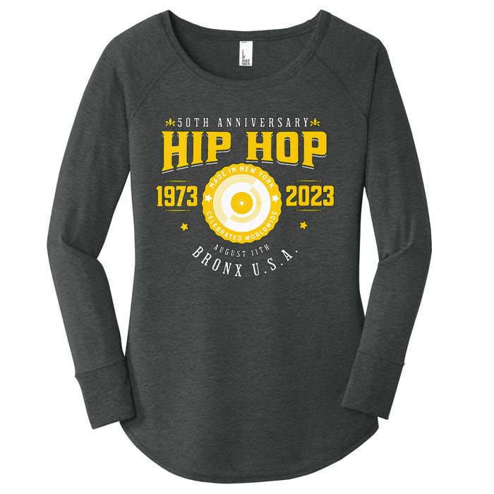 Hip Hop Music 50th Anniversary Musician Birthday Born Day Women's Perfect Tri Tunic Long Sleeve Shirt