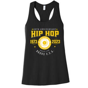 Hip Hop Music 50th Anniversary Musician Birthday Born Day Women's Racerback Tank