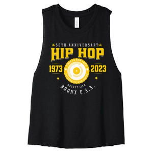 Hip Hop Music 50th Anniversary Musician Birthday Born Day Women's Racerback Cropped Tank