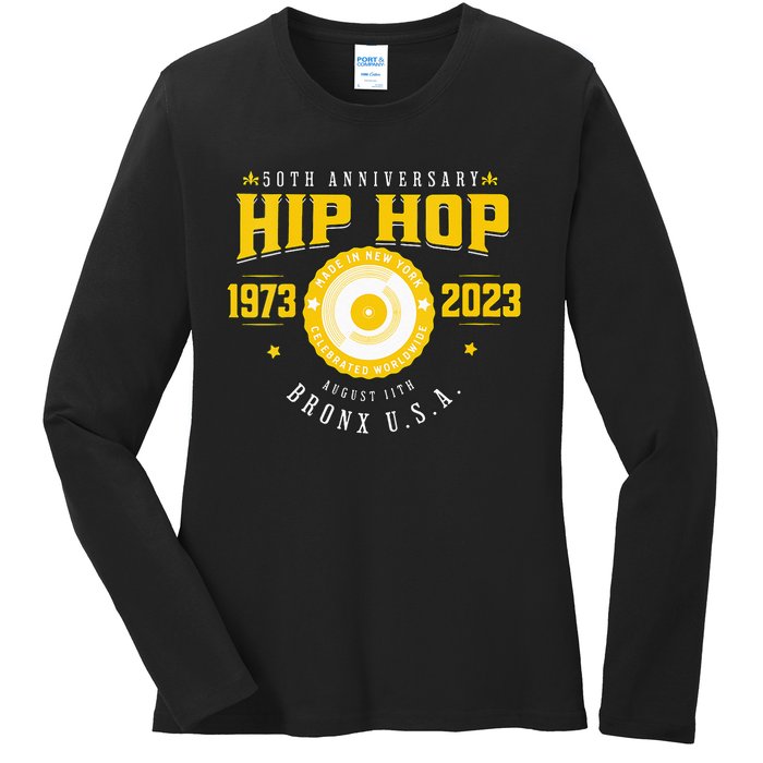 Hip Hop Music 50th Anniversary Musician Birthday Born Day Ladies Long Sleeve Shirt