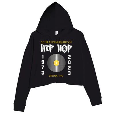 Hip Hop Music Is 50 50th Anniversary Retro Crop Fleece Hoodie