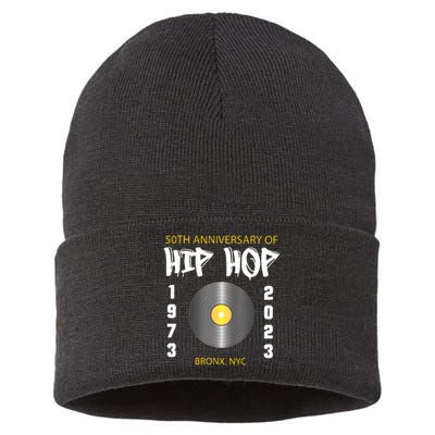 Hip Hop Music Is 50 50th Anniversary Retro Sustainable Knit Beanie