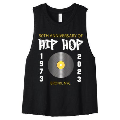 Hip Hop Music Is 50 50th Anniversary Retro Women's Racerback Cropped Tank