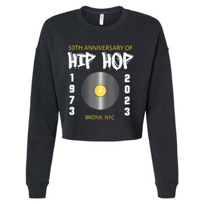 Hip Hop Music Is 50 50th Anniversary Retro Cropped Pullover Crew