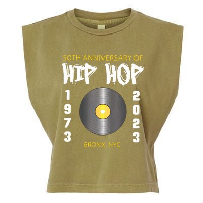 Hip Hop Music Is 50 50th Anniversary Retro Garment-Dyed Women's Muscle Tee