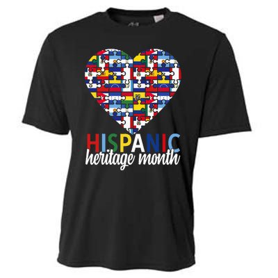 Hispanic Heritage Month all Countries Flags heart Cooling Performance Crew T-Shirt