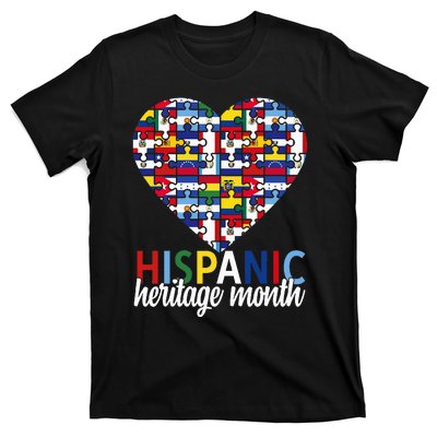 Hispanic Heritage Month all Countries Flags heart T-Shirt