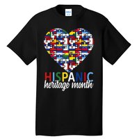 Hispanic Heritage Month all Countries Flags heart Tall T-Shirt