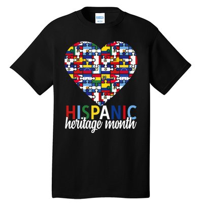 Hispanic Heritage Month all Countries Flags heart Tall T-Shirt