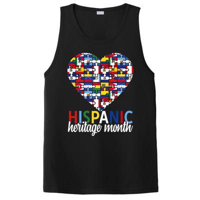 Hispanic Heritage Month all Countries Flags heart PosiCharge Competitor Tank