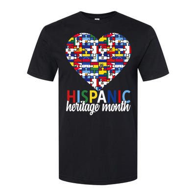 Hispanic Heritage Month all Countries Flags heart Softstyle CVC T-Shirt