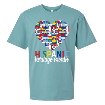 Hispanic Heritage Month all Countries Flags heart Sueded Cloud Jersey T-Shirt