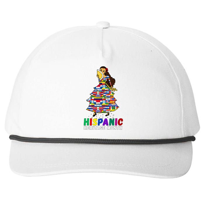 Hispanic Heritage Month Woman Latino Country Flags Snapback Five-Panel Rope Hat