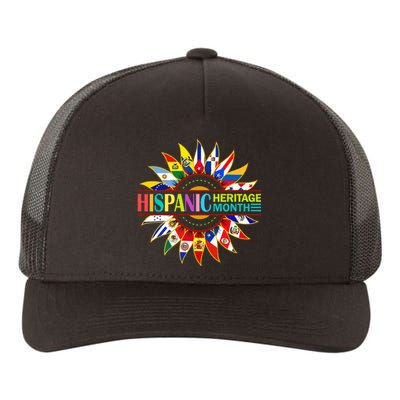 Hispanic Heritage Month Latino Countries Flags Sunflower Yupoong Adult 5-Panel Trucker Hat