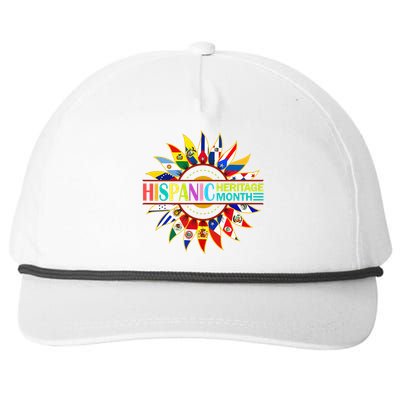 Hispanic Heritage Month Latino Countries Flags Sunflower Snapback Five-Panel Rope Hat