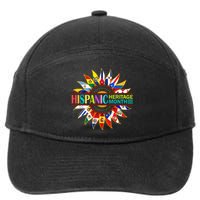 Hispanic Heritage Month Latino Countries Flags Sunflower 7-Panel Snapback Hat