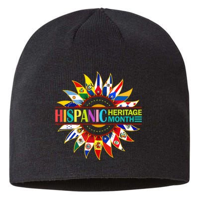 Hispanic Heritage Month Latino Countries Flags Sunflower Sustainable Beanie