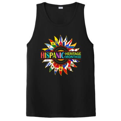 Hispanic Heritage Month Latino Countries Flags Sunflower PosiCharge Competitor Tank