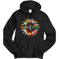 Hispanic Heritage Month Latino Countries Flags Sunflower Tie Dye Hoodie