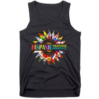 Hispanic Heritage Month Latino Countries Flags Sunflower Tank Top