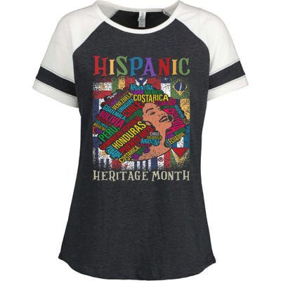 Hispanic Heritage Month Latina Latino Countries Flags Enza Ladies Jersey Colorblock Tee