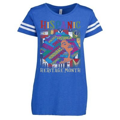 Hispanic Heritage Month Latina Latino Countries Flags Enza Ladies Jersey Football T-Shirt