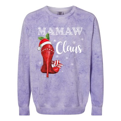 High Heel Mamaw Santa Claus Christmas Pajama Xmas Cool Gift Colorblast Crewneck Sweatshirt